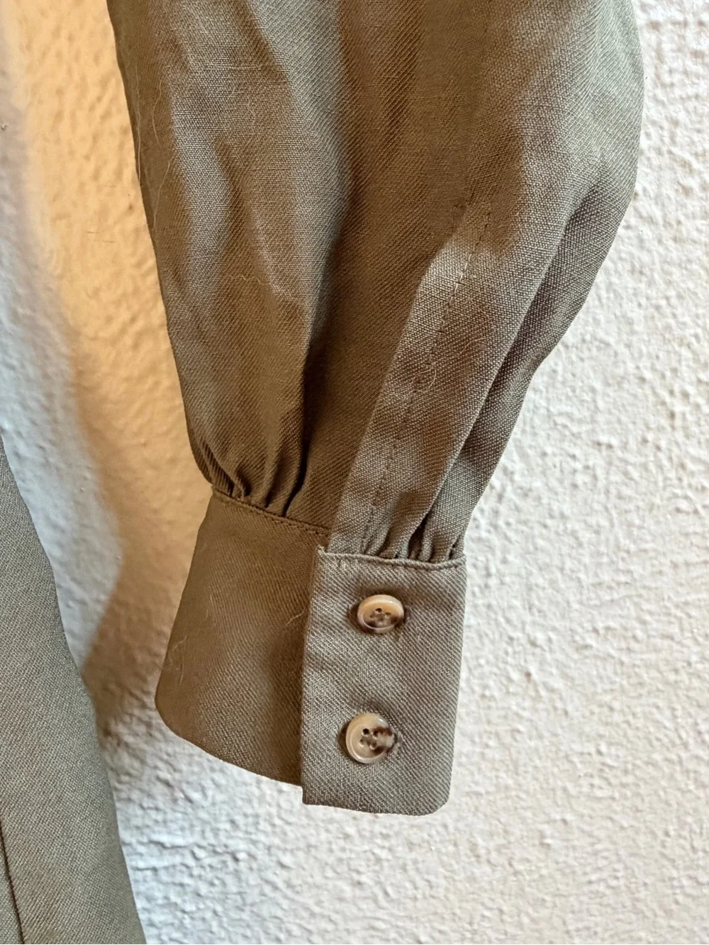 MNG khaki belted maxi shirt dress